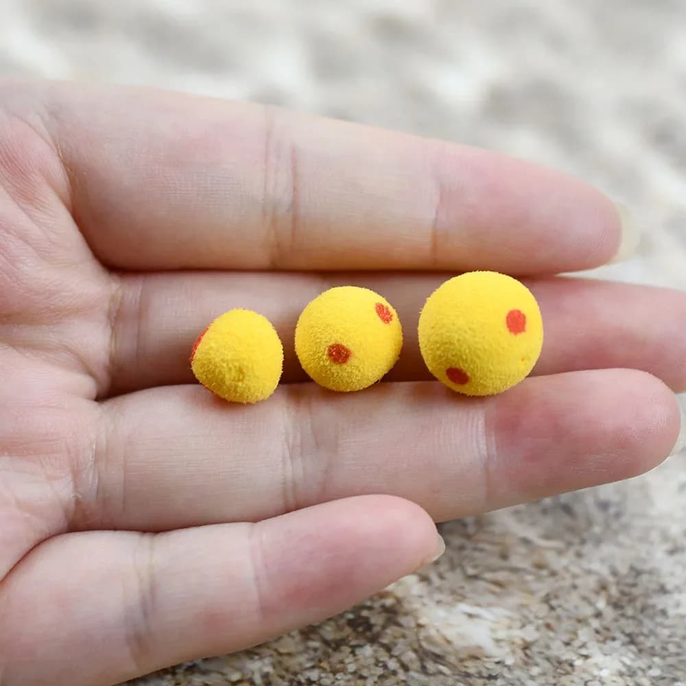 18 leurres flottants EVA jaune rouge pour carpe - appâts réalistes pour pêche européenne au coup