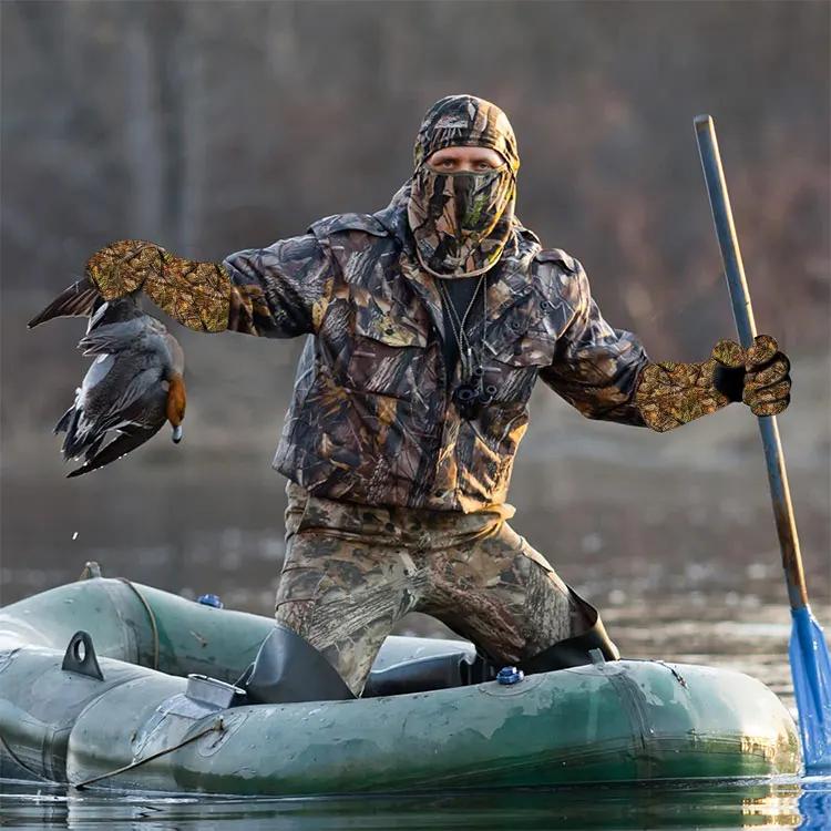 Gants chasse hiver étanches poignets longs camouflage pêche homme qualité pro