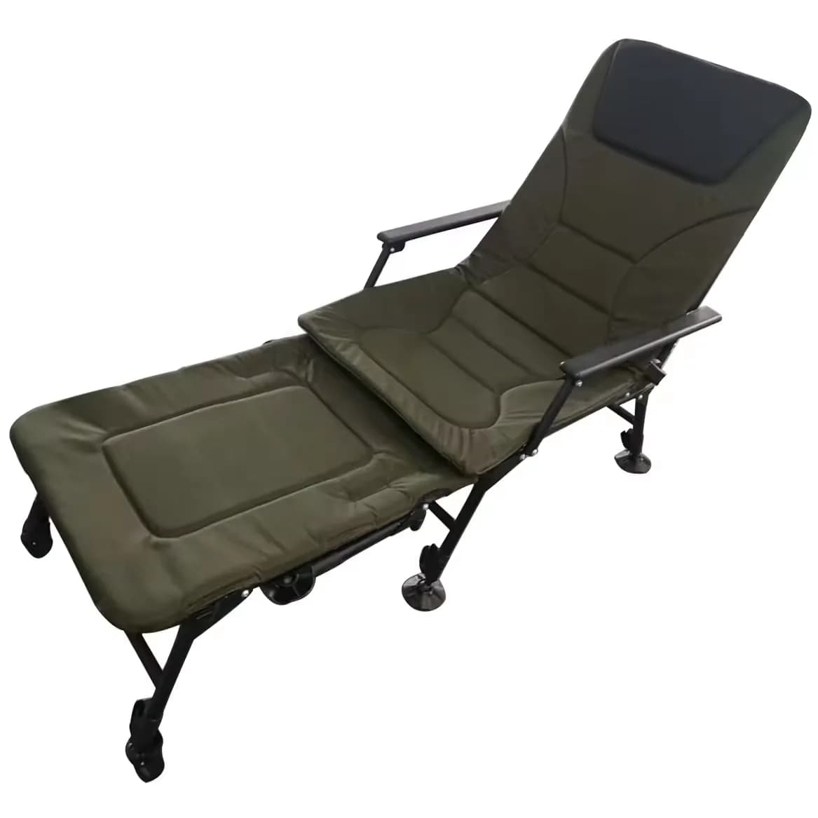 Chaise de pêche multifonction allongée spéciale carpe avec dossier réglable pour camping extérieur confortable