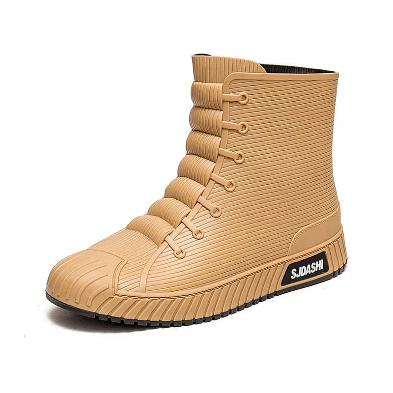 Bottes de pluie courtes anti-dérapantes homme - Style tendance pour pêche, cuisine et lavage auto