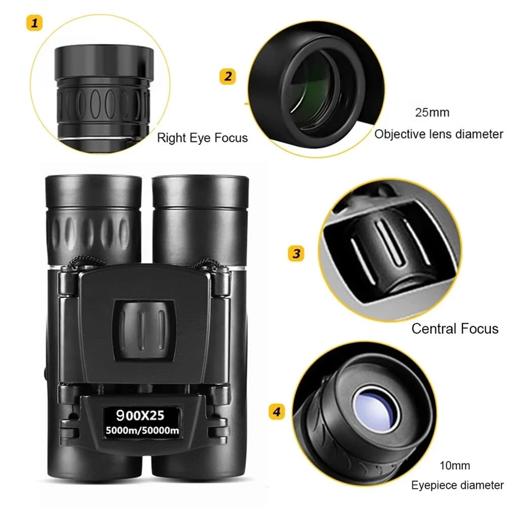 Mini jumelles 900x25 haute puissance BAK4 Prism étanches voyage observation oiseaux sports outdoor optique