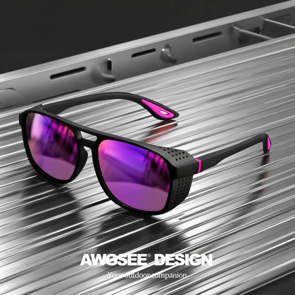 Lunettes de sport professionnelles polarisées - Protection UV400 et anti-vent pour cyclisme running