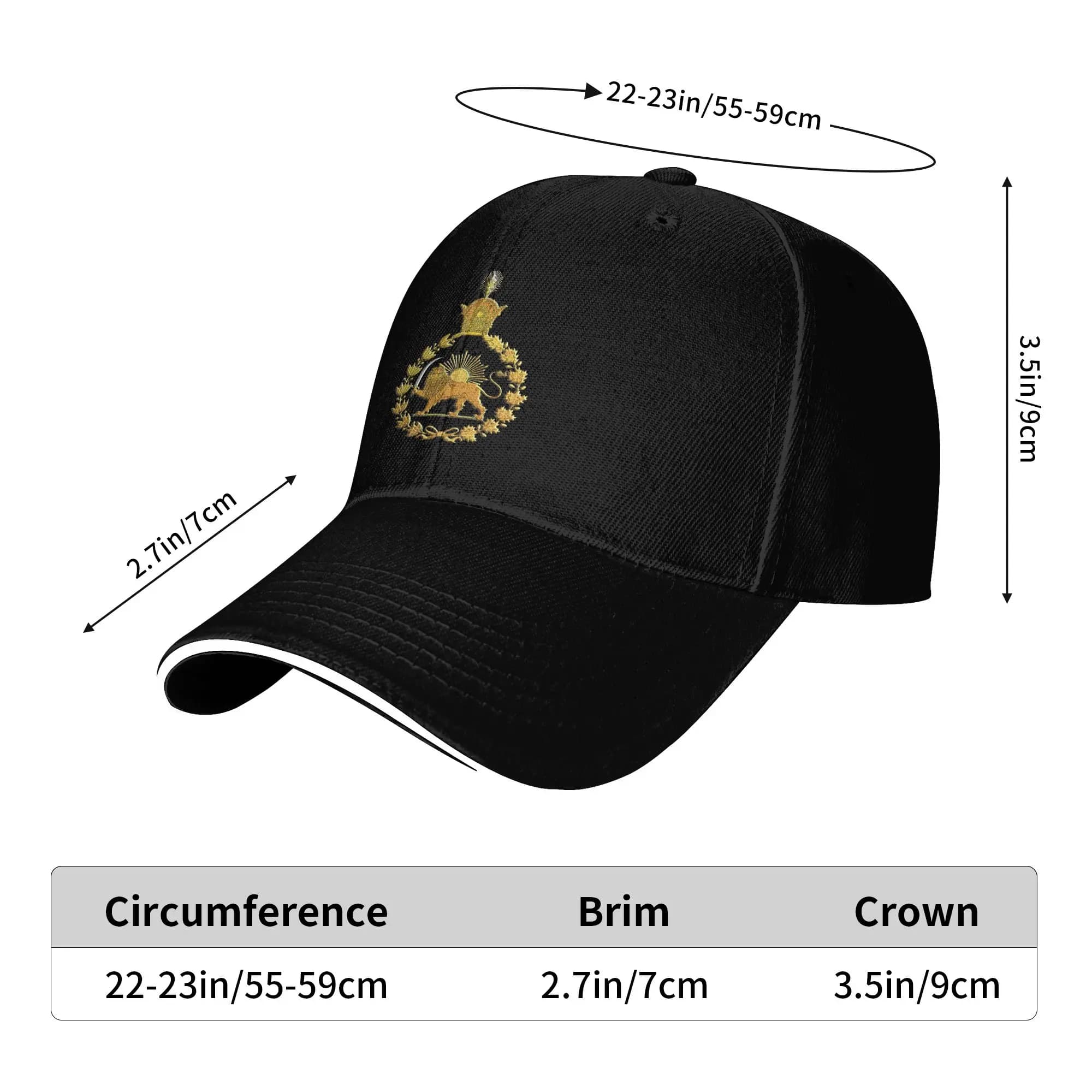 Casquette Iran lion soleil pêche - Chapeau baseball Pahlavi pêche camping été design unique
