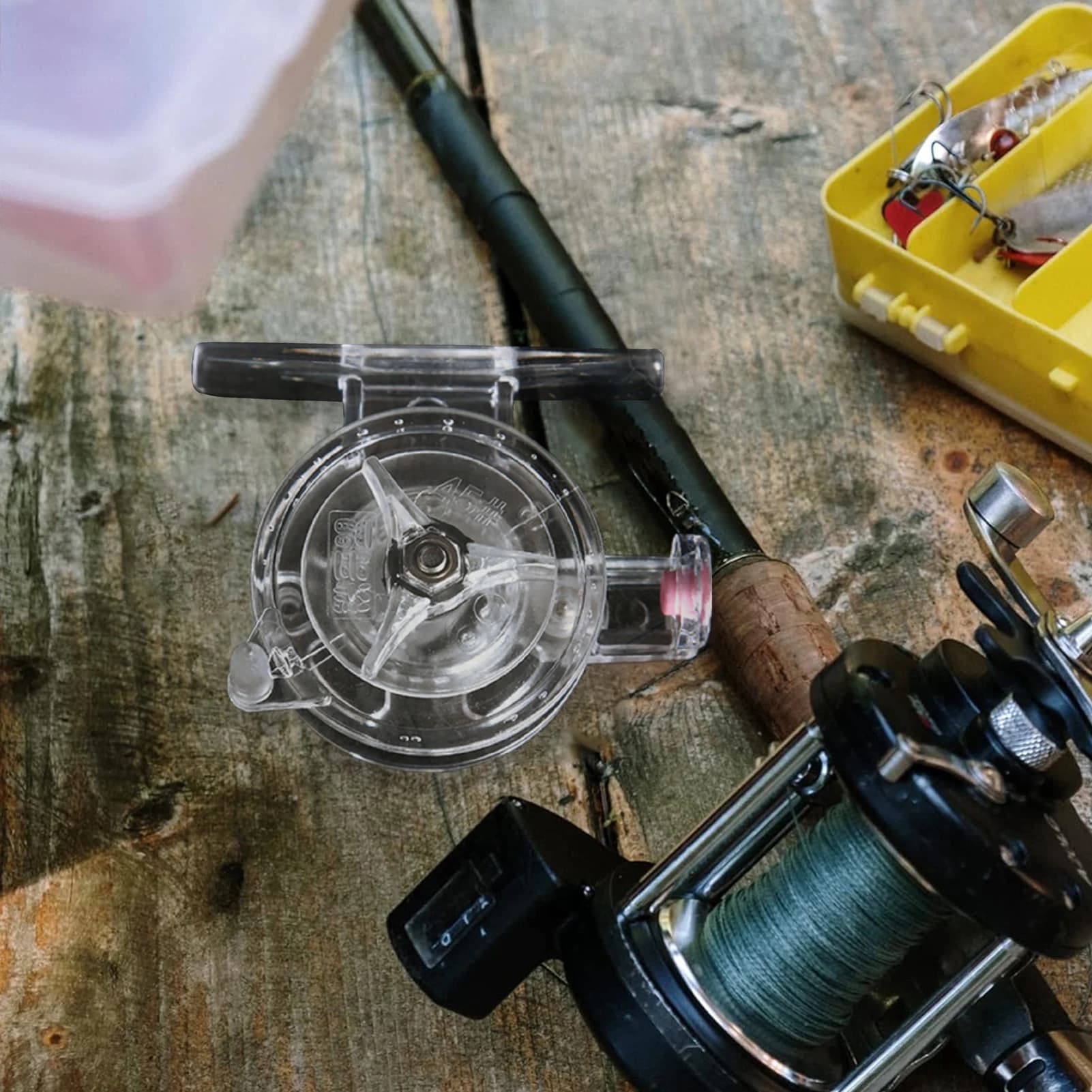 Moulinet de pêche sur glace spinning 45#/55#, roue pour pêche hivernale, moulinet casting et spinner, pour pêche en eau froide