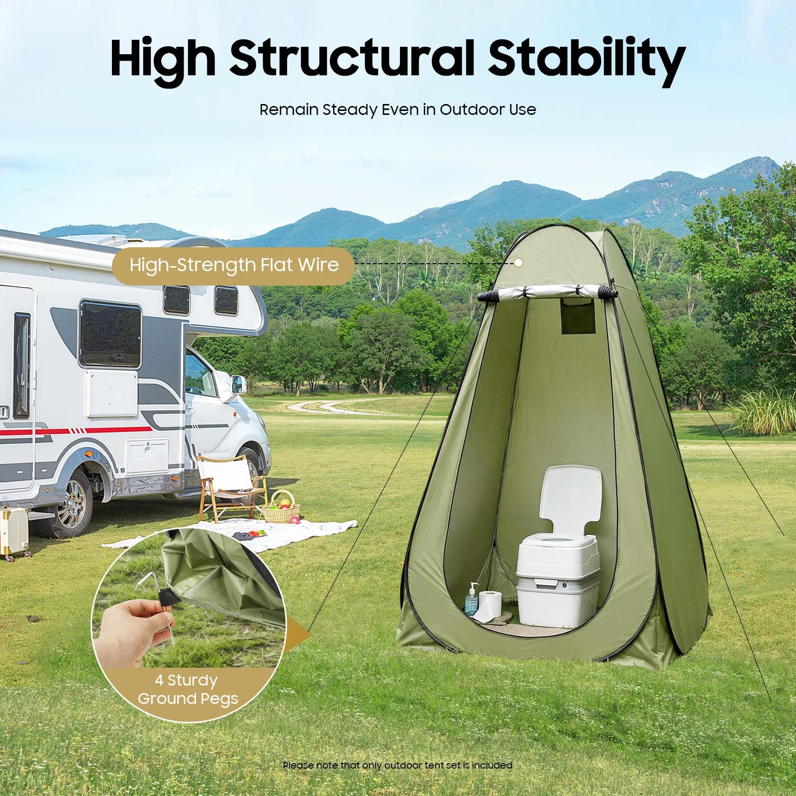 Tente toilette portable étanche pour camping randonnée pêche - Abri intimité 1.2x1.2x1.9m pliable et léger