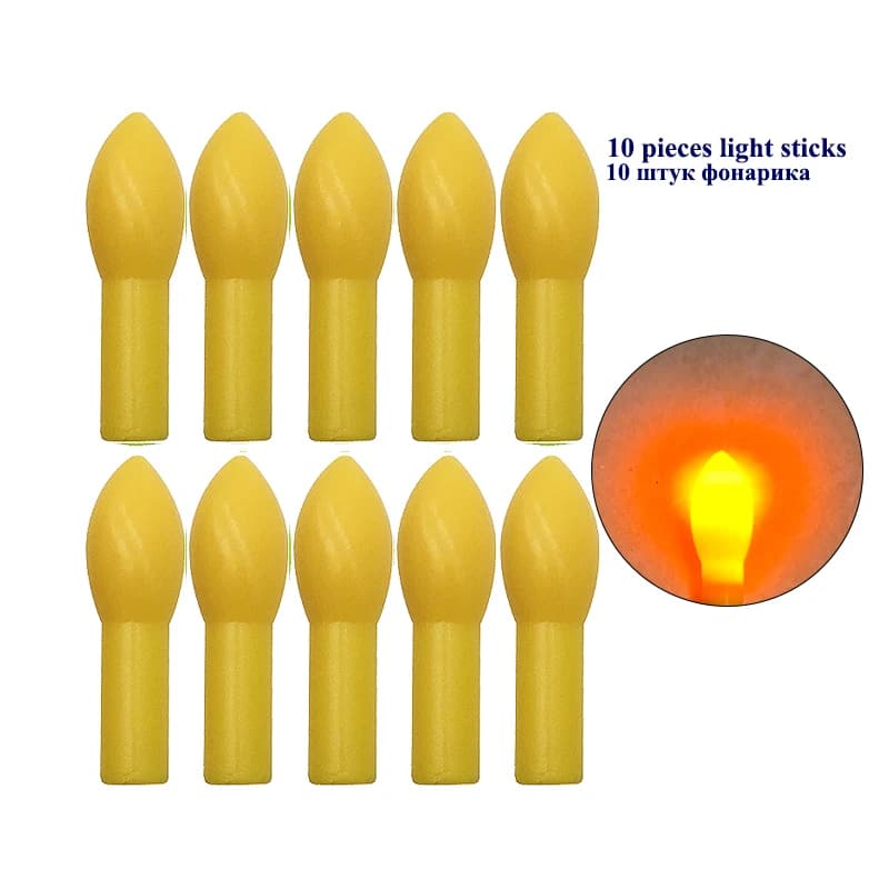 10 bâtons lumineux électroniques pour pêche en mer - tiges lumineuses sans piles accessoires pêche nocturne