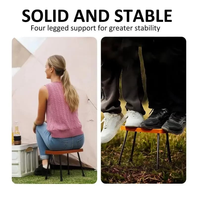 Tabouret pliant ultra-léger aluminium robuste pour pêche randonnée plage pique-nique repose-pieds