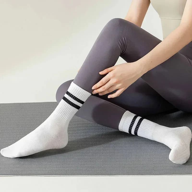 Lot 4 paires chaussettes pilates yoga avec grips anti-dérapants pour barre ballet danse