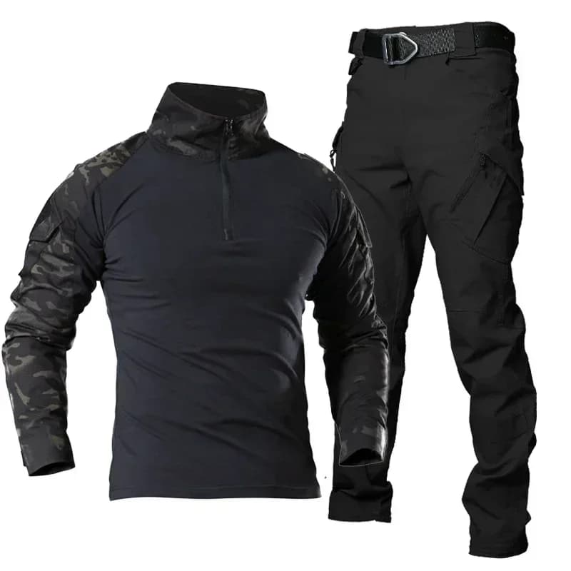 Uniforme chasse été pêche tactique manches longues pantalon camping camouflage homme