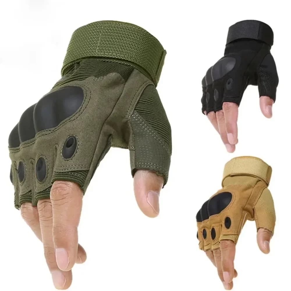 Gants tactiques mi-doigts anti-dérapants pour pêche sportive et protection mains outdoor