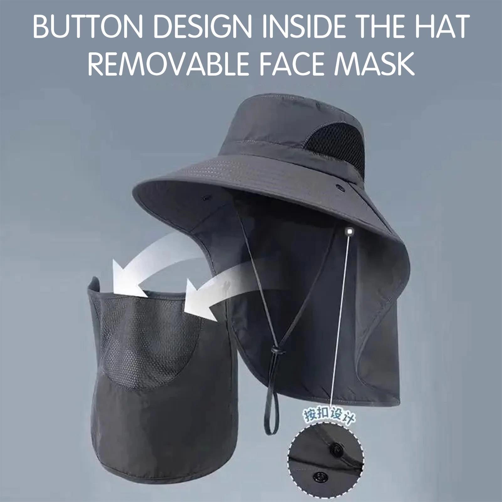 Chapeau de pêche été avec protection UV et rabat cou-nuque - Idéal pêche, randonnée, camping mixte