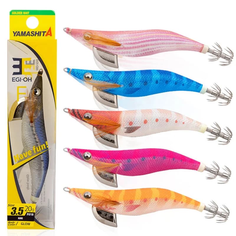 Leurre souple EGI-OH F pour pêche à l'encornet, leurre YAMASHITA crevette luminescente, 2/2.5/3/3.5, 6.5g à 20g,