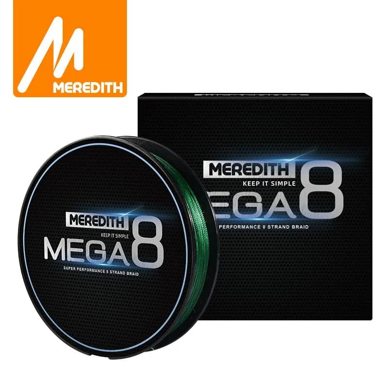 MEGA8 Fil de pêche 8 brins MEREDITH 150M - Ligne tressée polyéthylène pour carpe haute résistance