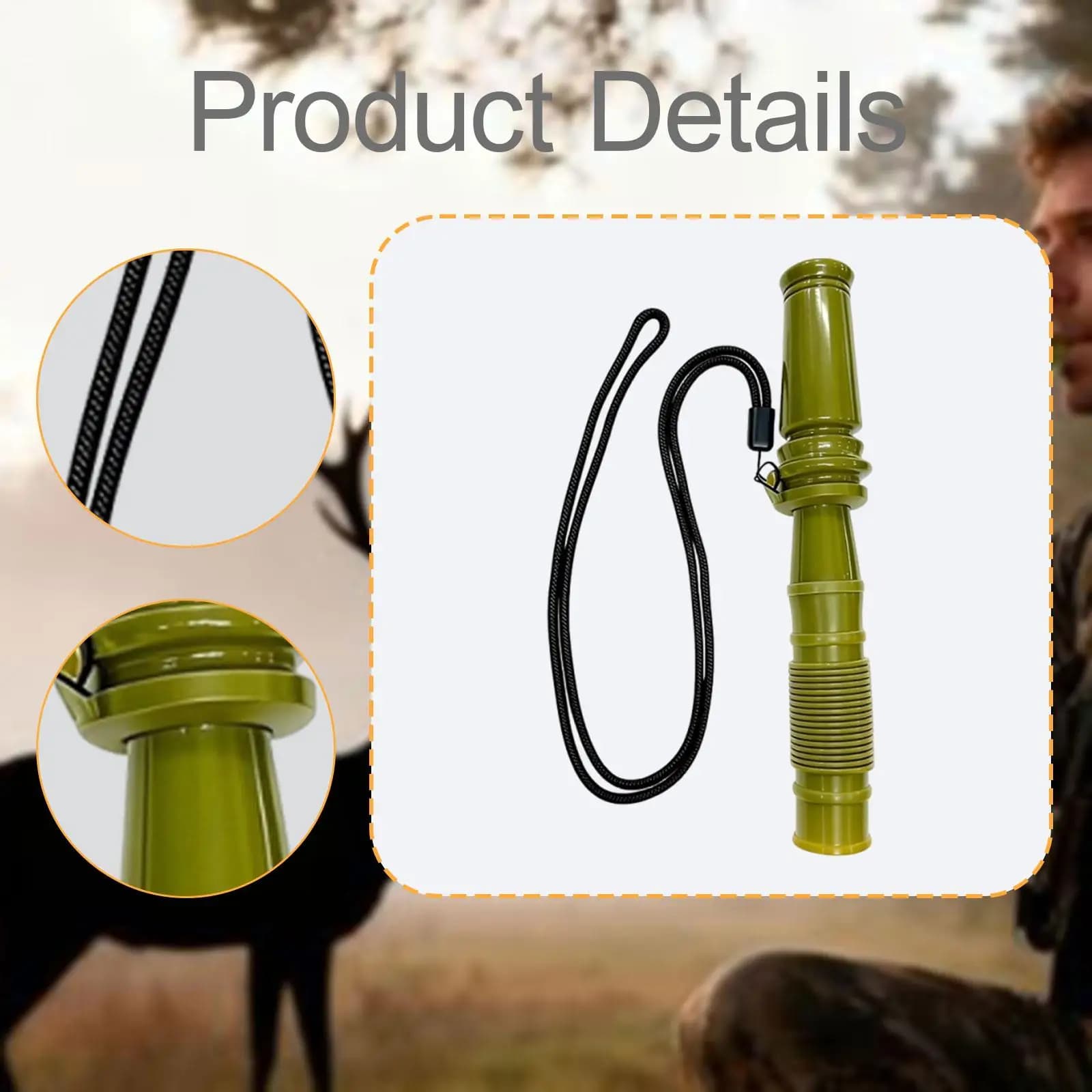 Appel chevreuil polyvalent en ABS léger - Simulateur détresse faon pour chasse et reconnaissance