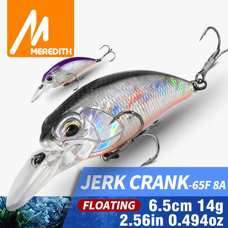 Leurre jerk crank MEREDITH M65 flottant 14g 11 couleurs - wobbler professionnel profondeur 2.0-2.5m pêche