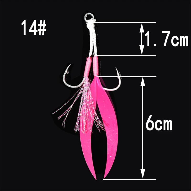 Set de 4 jigs métalliques avec jupe silicone et hameçons assist double acier carbone pour pêche en mer