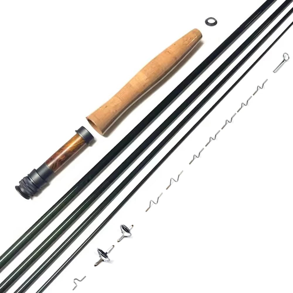 Kit canne à mouche DIY NooNRoo IM8 9ft blank carbone fast action poignée liège 3wt 4wt 5wt 6wt montage pêche