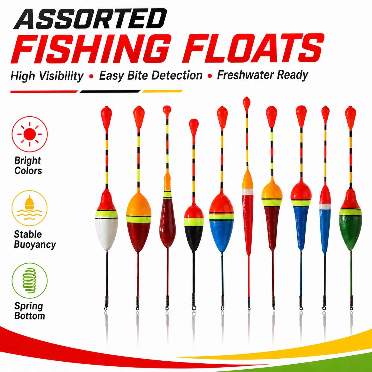 10 flotteurs truite ovale bois coulissant pêche basse ligne mousse dure basses accessoires pêcheur