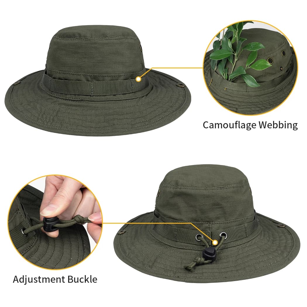 Casquette tactique MOLLE IDOGEAR 3620 - Bonnet pêche réglable avec bandeaux modulaires camouflage