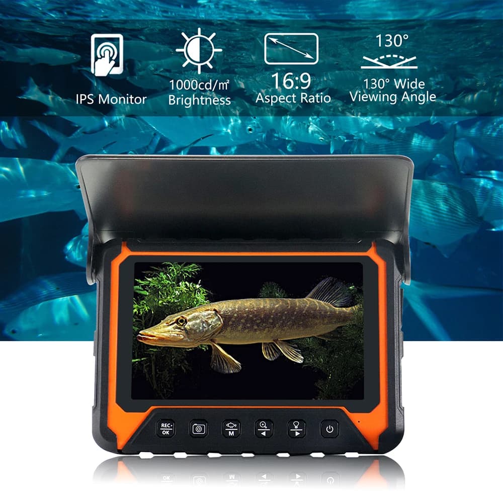 Caméra pêche sous-marine 5 pouces IPS DVR 8 LEDs infrarouges câble 15m/30m étanche carte 8GB