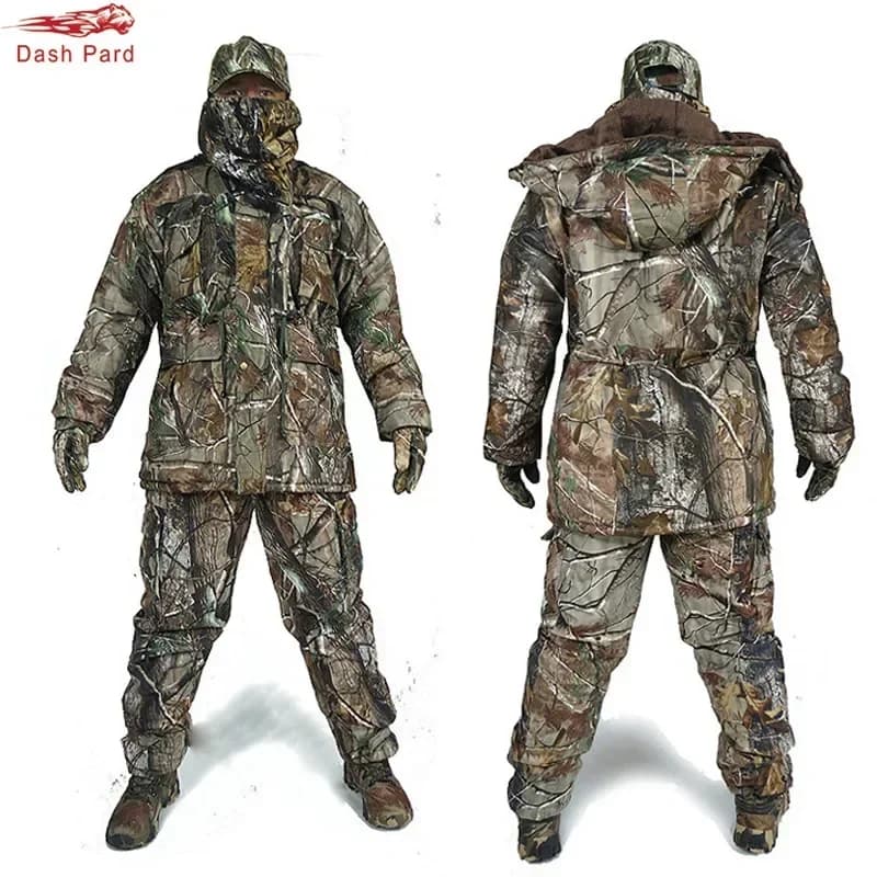 Combinaison Ghillie hiver épaisse camouflage bionique pêche glace chasse froid coton qualité