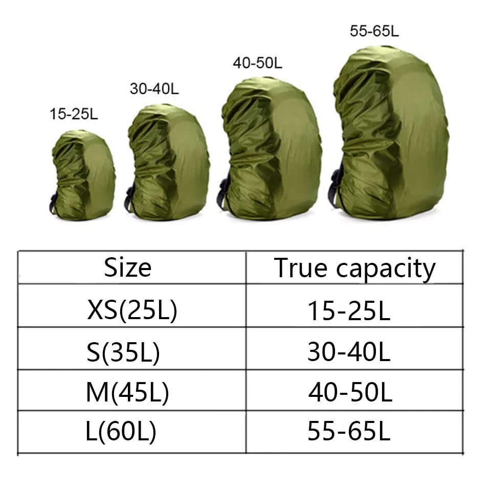 Sac à dos pêche léger 20-80L étanche nylon avec housse pluie pour randonnée camping voyage