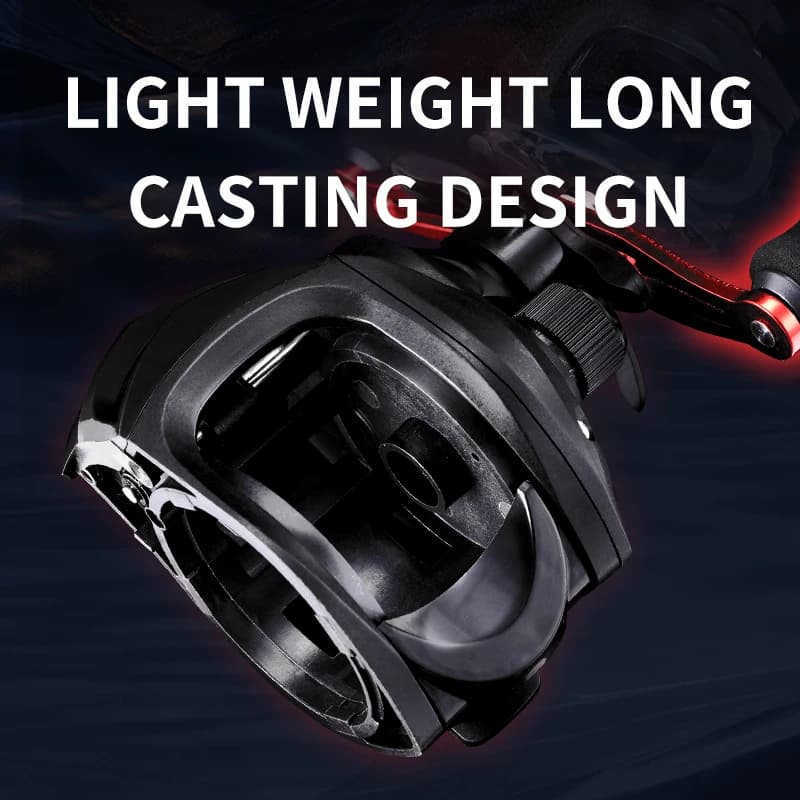 Moulinet baitcasting Rooblinos frein max 8kg léger pour pêche surfcasting mer et eau douce