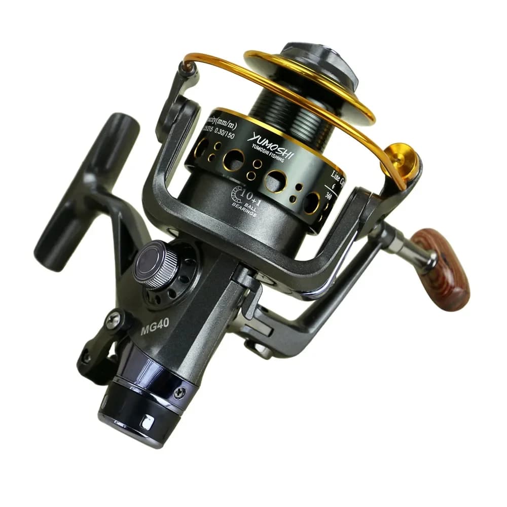 Moulinet de pêche spinning 10+1BBs 5.2:1 frein avant et arrière - Idéal pour la carpe avec drag max 10KG