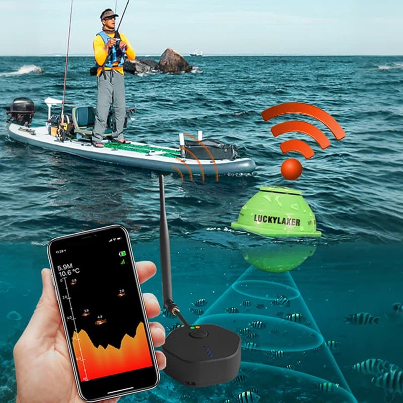 Fish finder WiFi LUCKY FF916 120M - Sonar sans fil compatible iOS Android pour pêche moderne