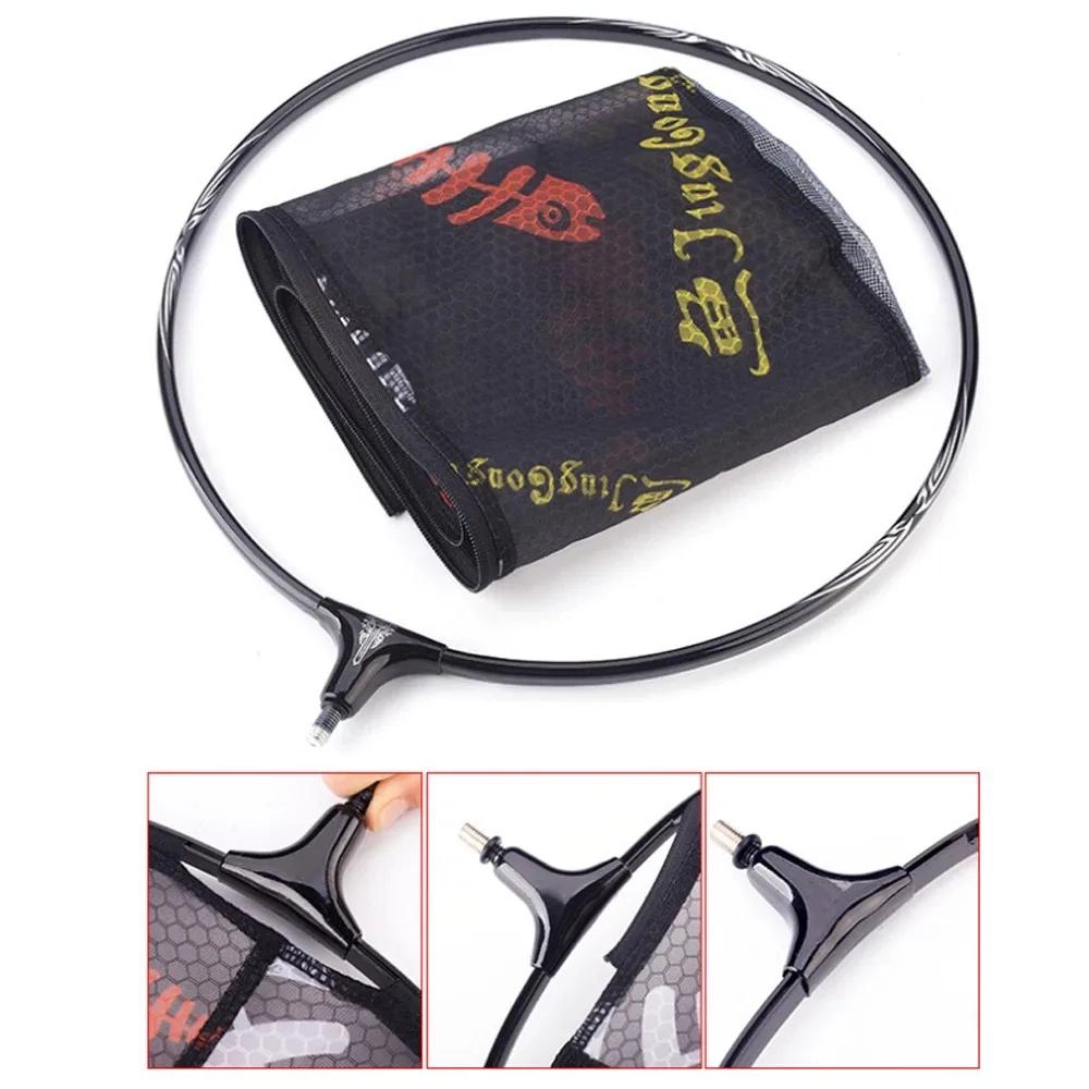 Épuisette pêche carbone anti-crochet ultra légère alliage titane solide profondeur accessoire outil