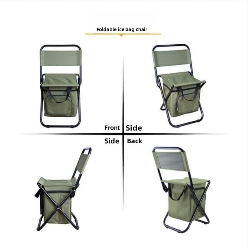 Chaise trois-en-un camouflage poney pliante portable pour pêche camping et glacière