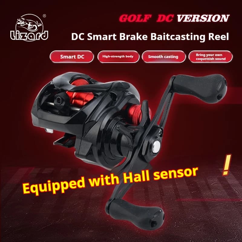 Moulinet casting Lizard DC frein électronique intelligent - léger avec alarme de lancer et son pour pêche au leurre