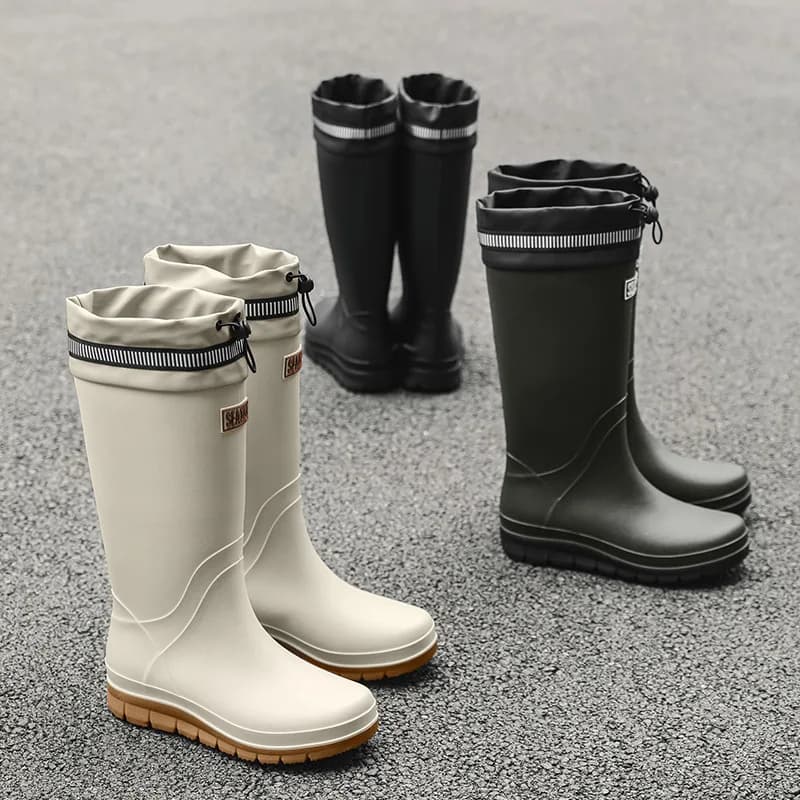 Men's High-Tube Waterproof Non-Slip Rain Boots Special for Delivery Riders Fishi
