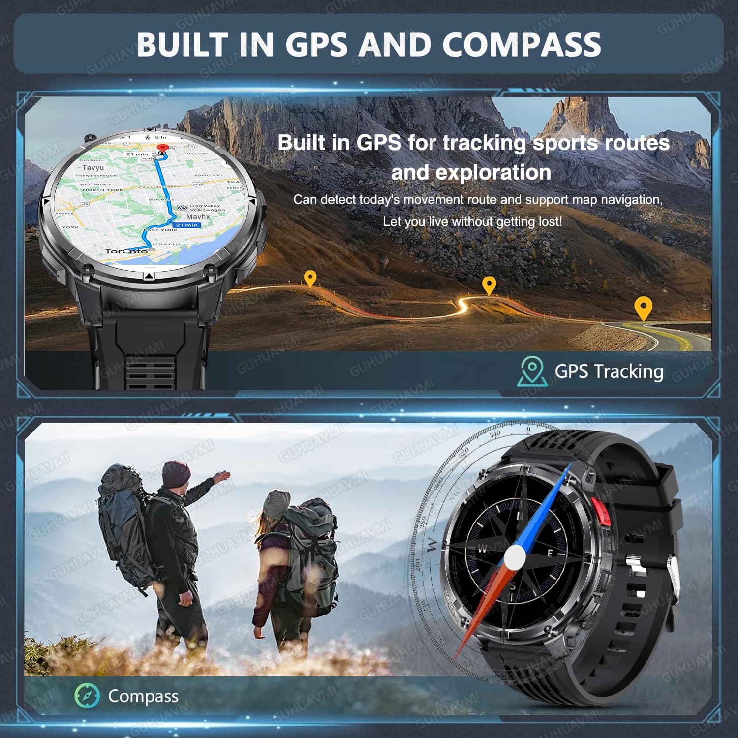 Montre outdoor T-Rex3 Pro GPS tracker 120 jours autonomie 1100mAh étanche 10ATM homme sport