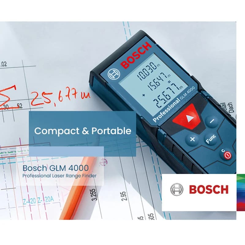 Télémètre laser Bosch GLM 4000 40mm haute précision 2mm - Instrument professionnel pour pêche