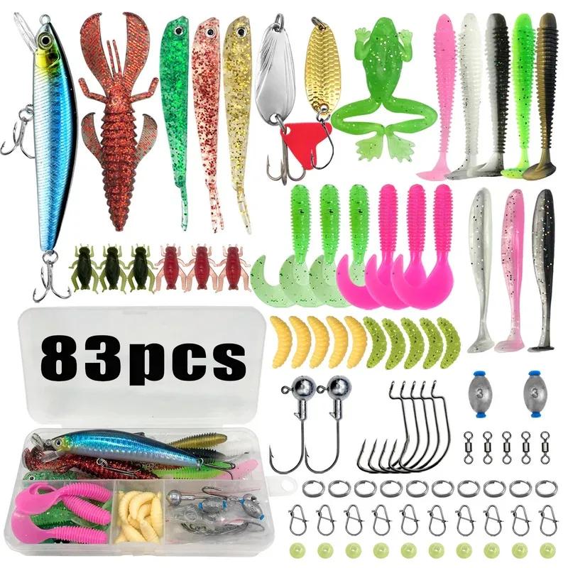 Kit de pêche pro 239 leurres pour truite brocheton et perche, boîte de rangement compartimentée, équipement