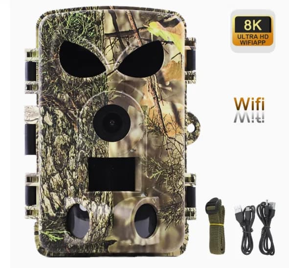 Caméra trail PR1600 60MP WiFi 4K/8K - Surveillance chasse faune avec vision nocturne infrarouge étanche