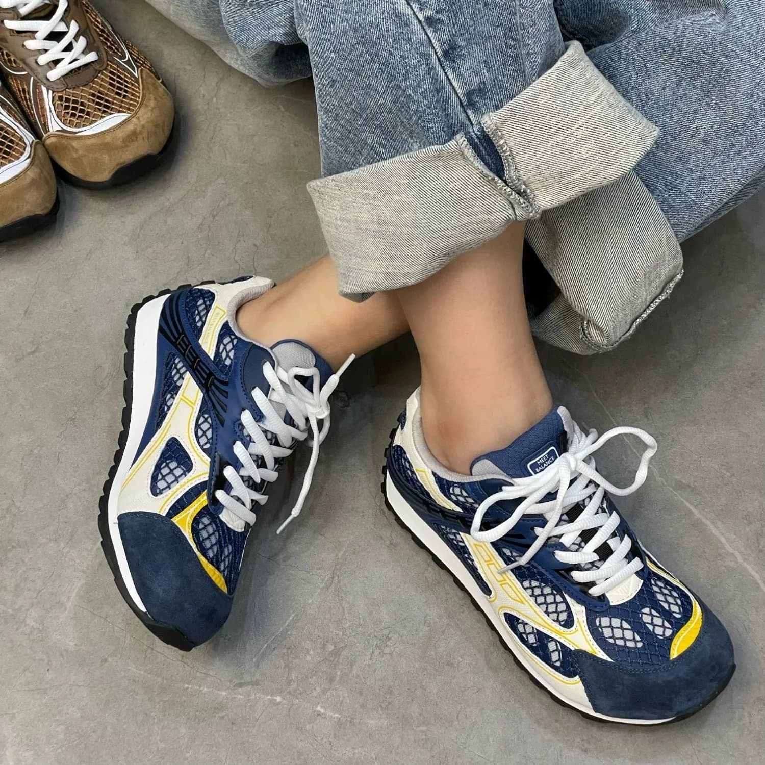 Chaussures New Orbit Sneaker homme femme semelle épaisse gain de hauteur rétro mesh respirable couple