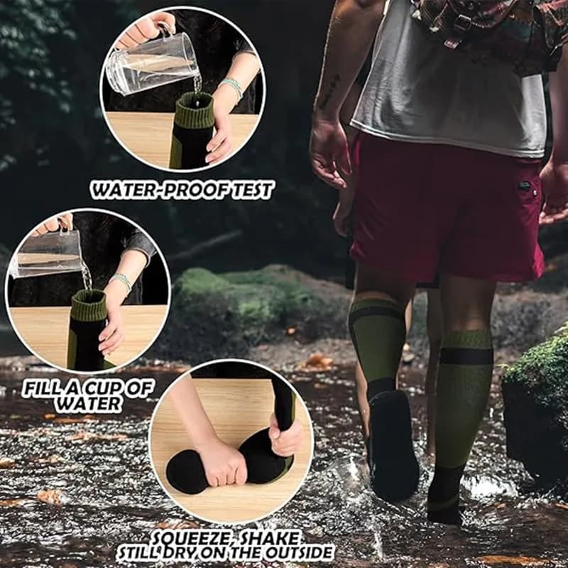 Chaussettes étanches hautes unisexe - Imperméables pour pêche en wading, randonnée et ski