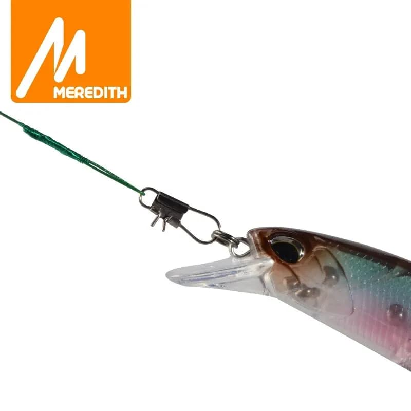 Fil d'acier anti-emmêlement MEREDITH avec émerillon, bas de ligne traçeur 15cm à 25cm pour pêche carnassiers