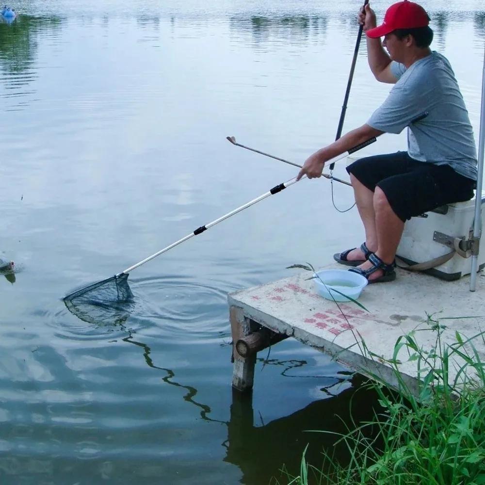 Épuisette télescopique 190cm pliable - Filet pêche fly carpe mer 92x55cm - Pêche nomade compacte