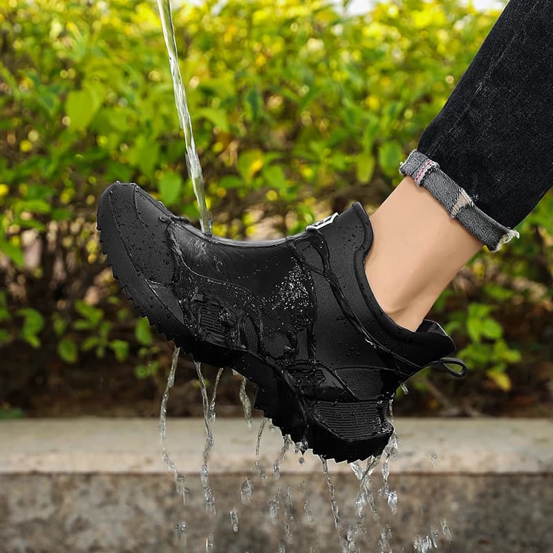 Chaussures pluie homme courtes imperméables anti-usure bottes caoutchouc pêche cuisine jardin
