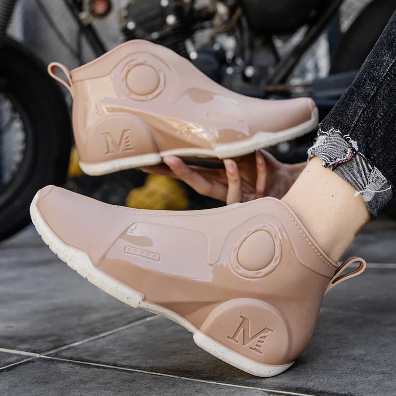 Chaussures de pêche homme bottes cheville caoutchouc étanches résistantes blocage eau pointure 39-44