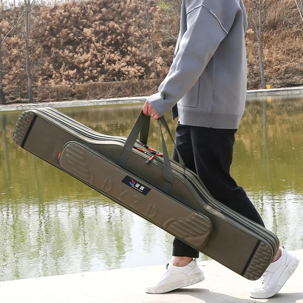 Sac de pêche léger et étanche 2-4 couches 130 cm pour canne, leurres et moulinets - Boîte de rangement
