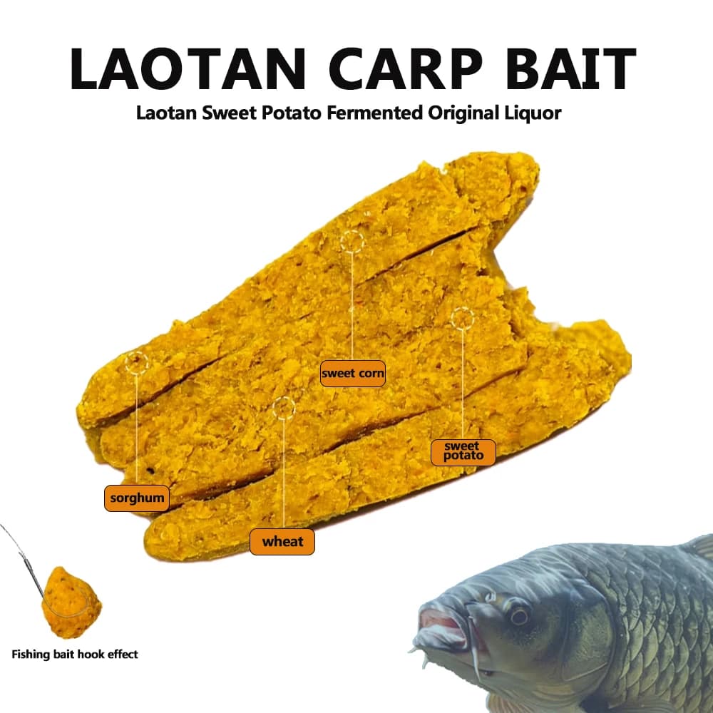 Amorce maïs fermenté patate douce Laotan - appât céréales pour attraper carpe et carassin naturel