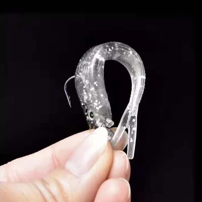Pack de 5 leurres souples cluster 3D - appâts simulation yeux tête queue pour bar pêche mer accessoires