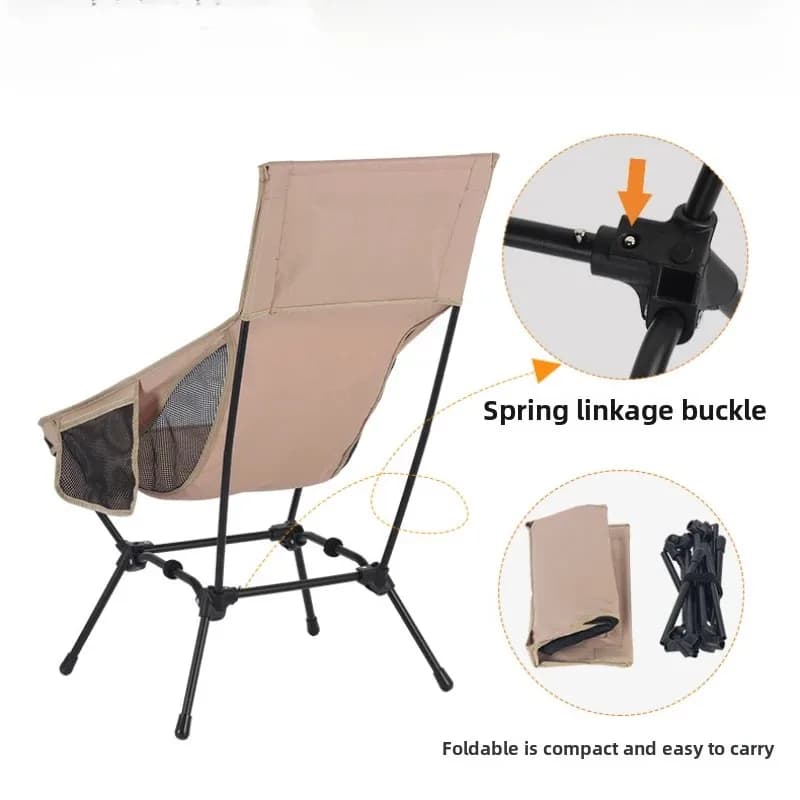 Chaise de camping pliante légère structure carrée pour pêche randonnée et montagne portable