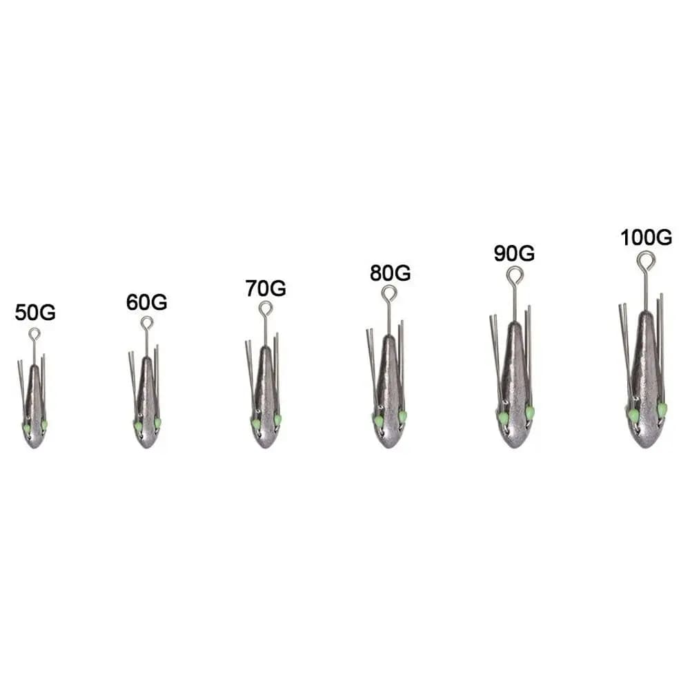 Plombs de pêche lumineux 50g-110g avec perle résistants pour technique drop shot et connecteur hameçon