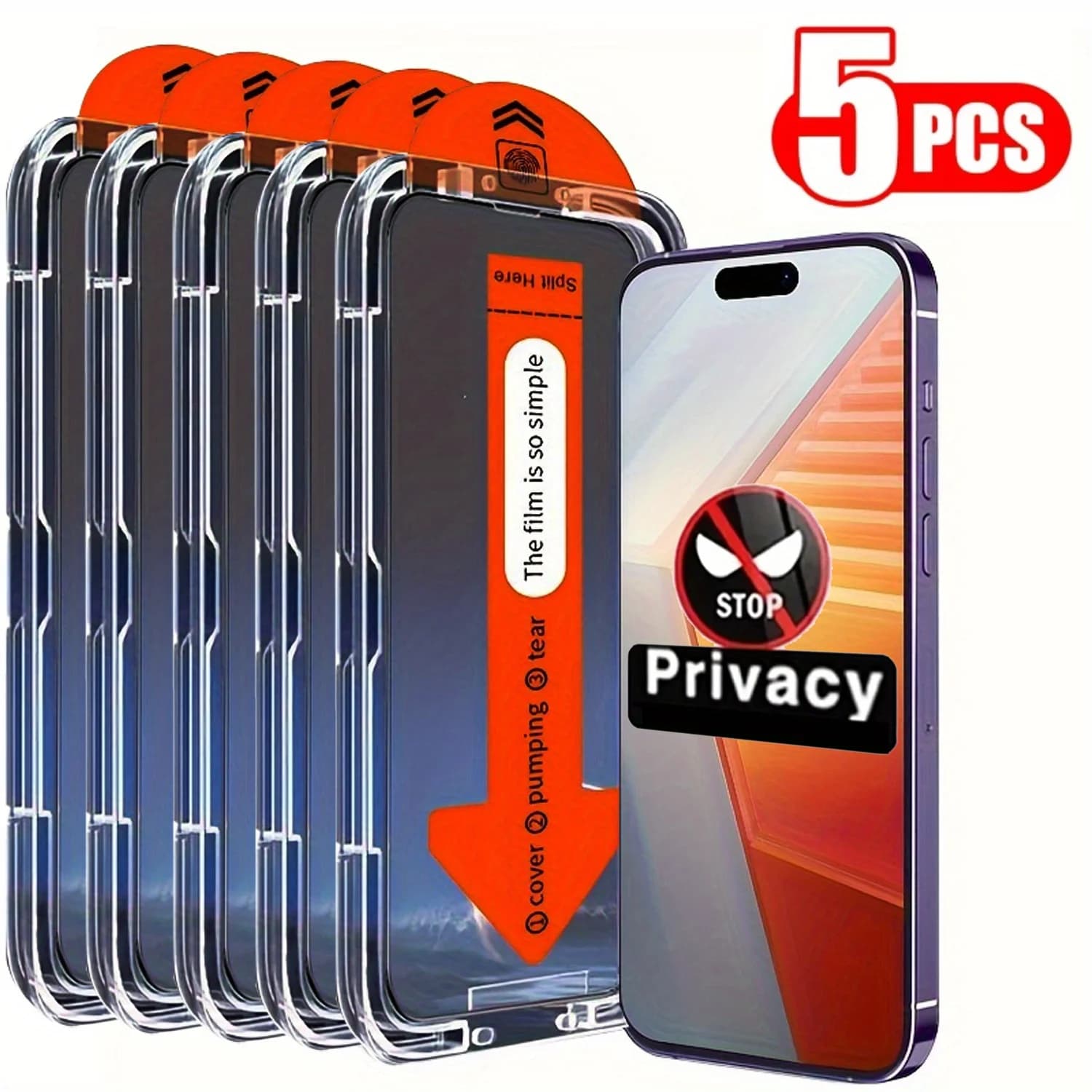 Verre Trempé Anti-Espion pour iPhone 13 12 14 15 - Protection Intimité pour Pêcheurs Discrèts