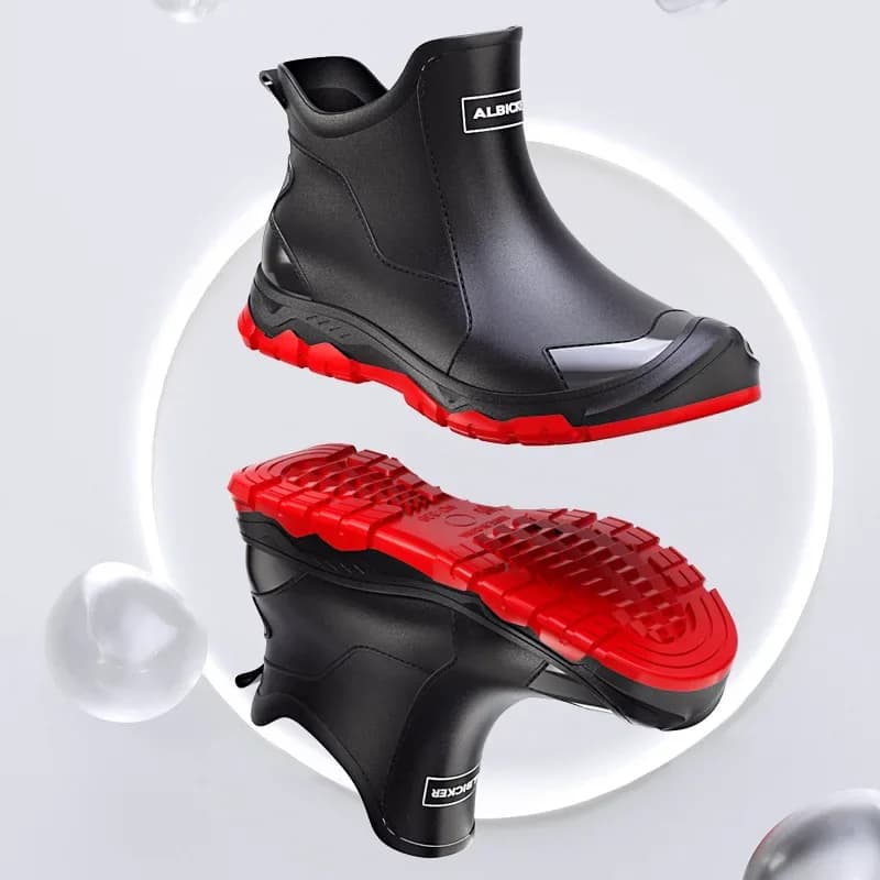 Bottes de pluie homme mode légères antidérapantes pour trajet travail extérieur chaussures aquatiques